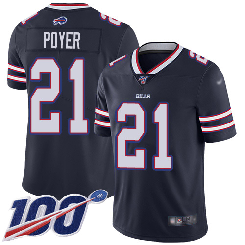 Men Buffalo Bills #21 Jordan Poyer Limited Navy Blue Inverted Legend 100th Season NFL Jersey